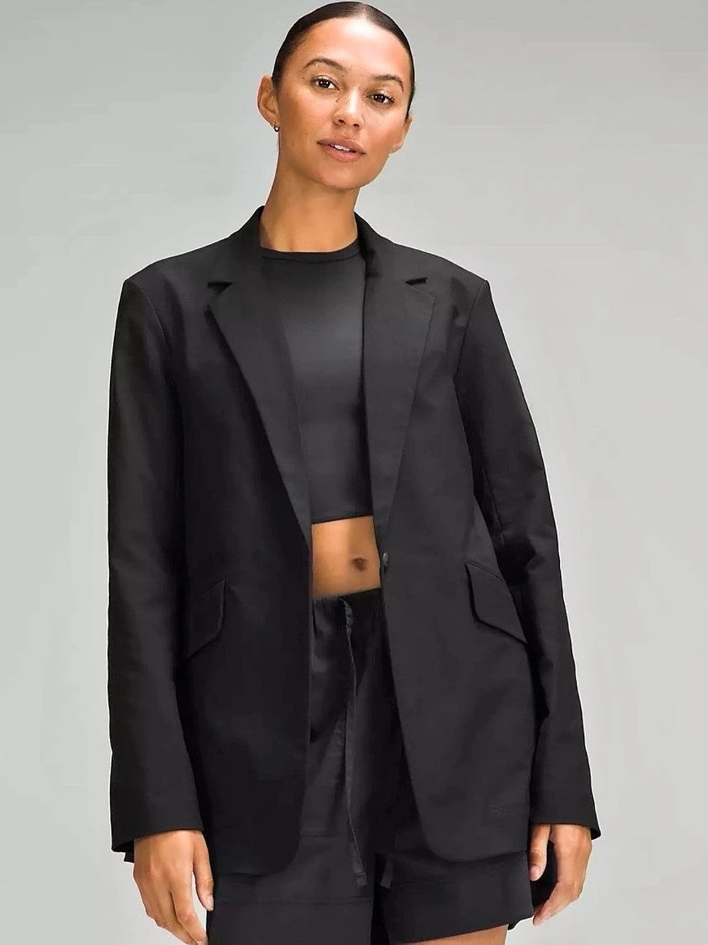 Lululemon Relaxed-Fit Twill Blazer Black Workwear Blazer Size SP